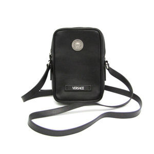 VERSACE Black Leather Shoulder Bag